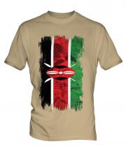 Kenya Grunge Flag Mens T-Shirt