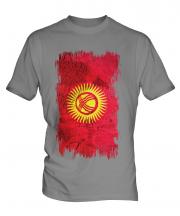 Kyrgyzstan Grunge Flag Mens T-Shirt