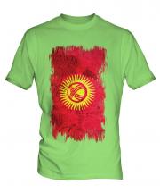 Kyrgyzstan Grunge Flag Mens T-Shirt