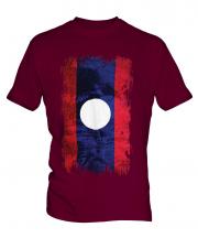 Laos Grunge Flag Mens T-Shirt