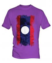 Laos Grunge Flag Mens T-Shirt