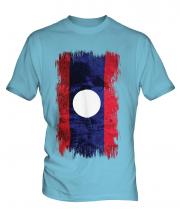 Laos Grunge Flag Mens T-Shirt