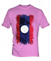 Laos Grunge Flag Mens T-Shirt