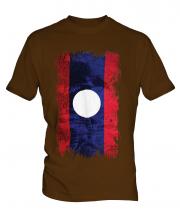 Laos Grunge Flag Mens T-Shirt