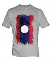 Laos Grunge Flag Mens T-Shirt