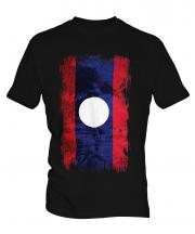 Laos Grunge Flag Mens T-Shirt