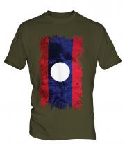 Laos Grunge Flag Mens T-Shirt