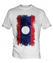 Laos Grunge Flag Mens T-Shirt