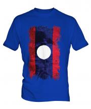 Laos Grunge Flag Mens T-Shirt
