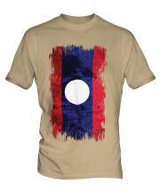 Laos Grunge Flag Mens T-Shirt