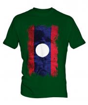 Laos Grunge Flag Mens T-Shirt