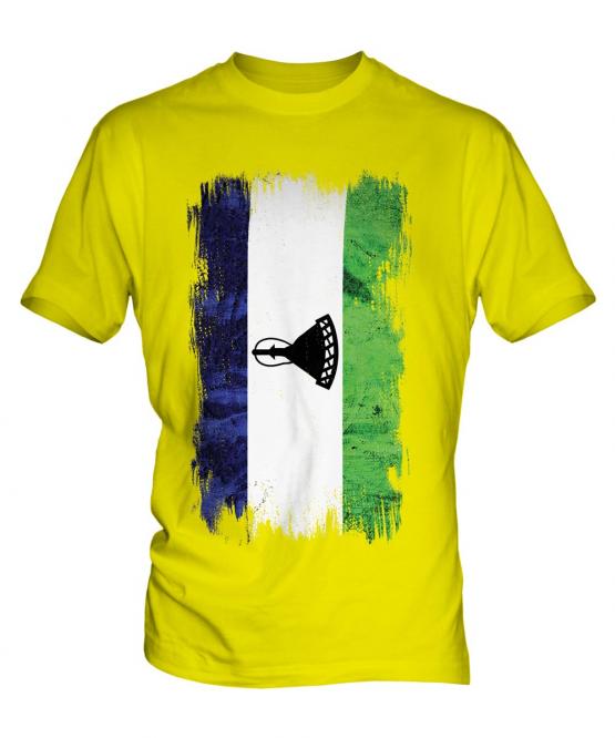 Lesotho Grunge Flag Mens T-Shirt