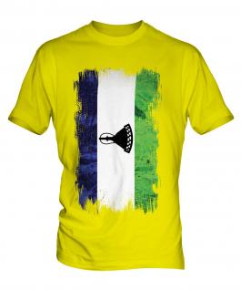 Lesotho Grunge Flag Mens T-Shirt