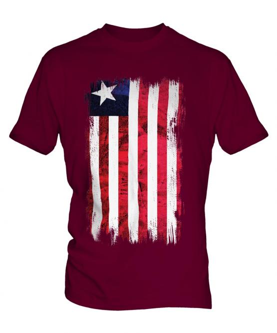 Liberia Grunge Flag Mens T-Shirt