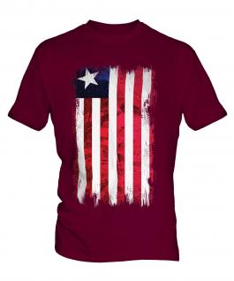 Liberia Grunge Flag Mens T-Shirt