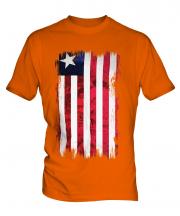 Liberia Grunge Flag Mens T-Shirt