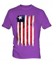 Liberia Grunge Flag Mens T-Shirt