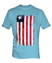 Liberia Grunge Flag Mens T-Shirt