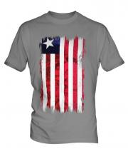 Liberia Grunge Flag Mens T-Shirt