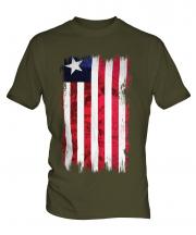 Liberia Grunge Flag Mens T-Shirt