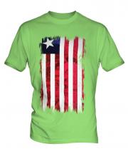 Liberia Grunge Flag Mens T-Shirt