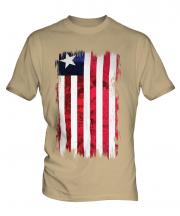 Liberia Grunge Flag Mens T-Shirt