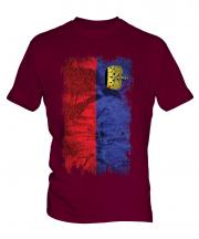 Liechtenstein Grunge Flag Mens T-Shirt