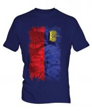 Liechtenstein Grunge Flag Mens T-Shirt