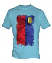 Liechtenstein Grunge Flag Mens T-Shirt