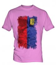 Liechtenstein Grunge Flag Mens T-Shirt