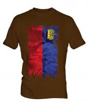 Liechtenstein Grunge Flag Mens T-Shirt