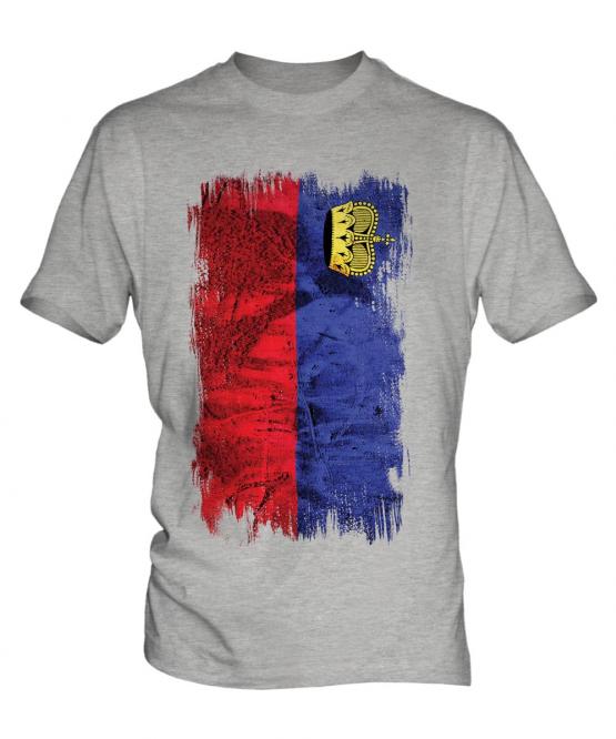 Liechtenstein Grunge Flag Mens T-Shirt