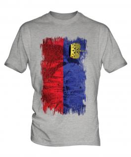 Liechtenstein Grunge Flag Mens T-Shirt