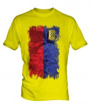 Liechtenstein Grunge Flag Mens T-Shirt