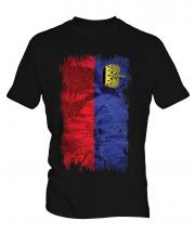 Liechtenstein Grunge Flag Mens T-Shirt