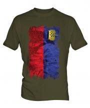 Liechtenstein Grunge Flag Mens T-Shirt