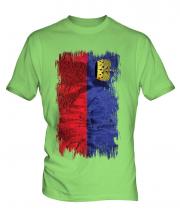 Liechtenstein Grunge Flag Mens T-Shirt