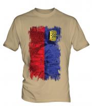 Liechtenstein Grunge Flag Mens T-Shirt