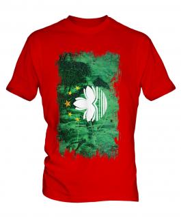 Macau Grunge Flag Mens T-Shirt