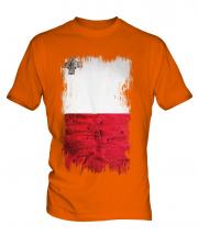 Malta Grunge Flag Mens T-Shirt