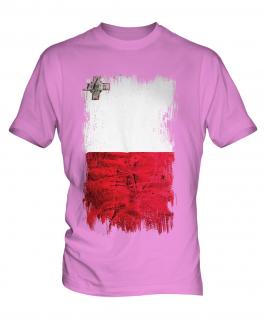 Malta Grunge Flag Mens T-Shirt