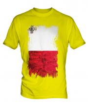 Malta Grunge Flag Mens T-Shirt