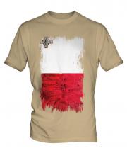 Malta Grunge Flag Mens T-Shirt