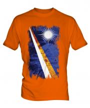 Marshall Islands Grunge Flag Mens T-Shirt