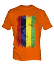 Mauritius Grunge Flag Mens T-Shirt