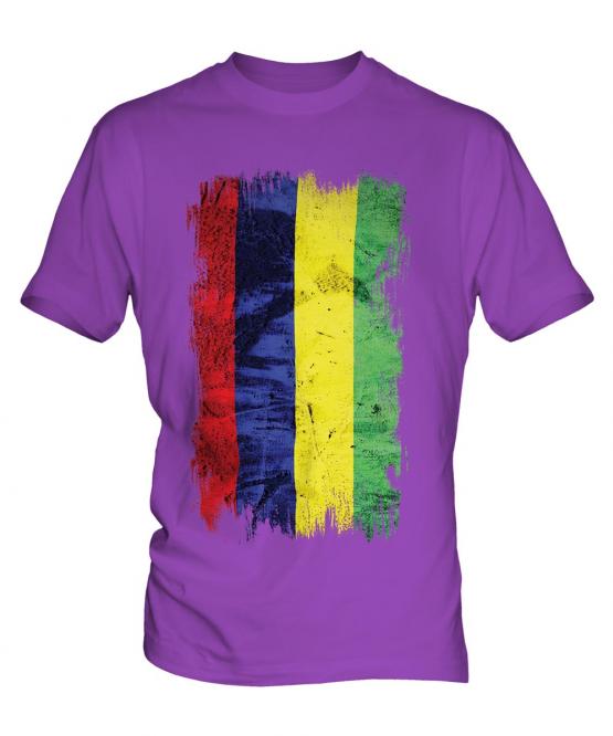Mauritius Grunge Flag Mens T-Shirt