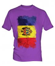 Moldova Grunge Flag Mens T-Shirt