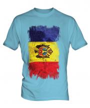 Moldova Grunge Flag Mens T-Shirt