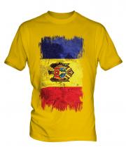 Moldova Grunge Flag Mens T-Shirt