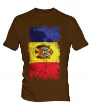 Moldova Grunge Flag Mens T-Shirt